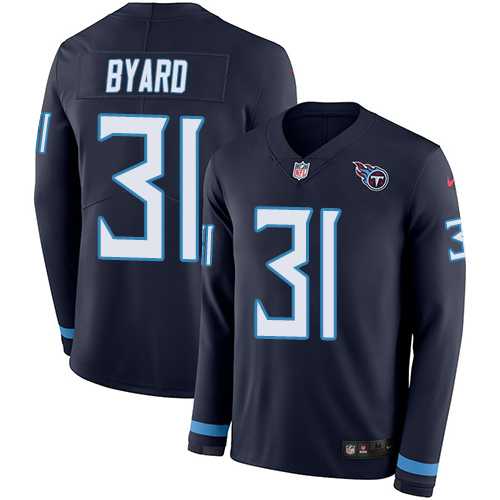 Nike Tennessee Titans #31 Kevin Byard Navy Blue Team Color Men's Stitched NFL Limited Therma Long Sleeve Jersey