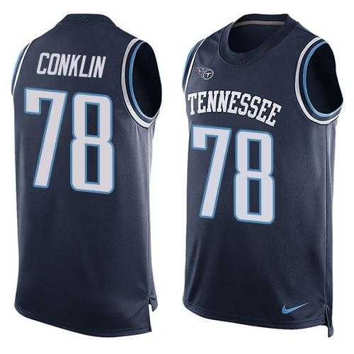 Nike Tennessee Titans #78 Jack Conklin Navy Blue Team Color Men's Stitched NFL Limited Tank Top Jersey