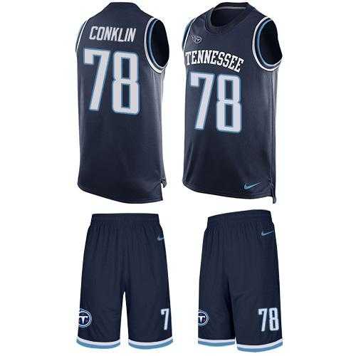 Nike Tennessee Titans #78 Jack Conklin Navy Blue Team Color Men's Stitched NFL Limited Tank Top Suit Jersey