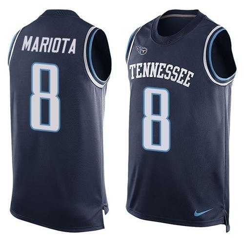 Nike Tennessee Titans #8 Marcus Mariota Navy Blue Team Color Men's Stitched NFL Limited Tank Top Jersey