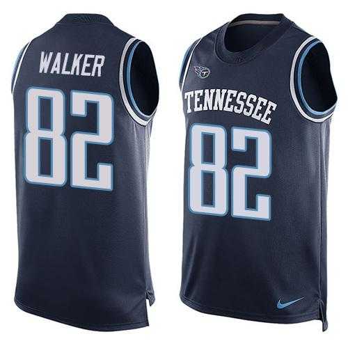 Nike Tennessee Titans #82 Delanie Walker Navy Blue Team Color Men's Stitched NFL Limited Tank Top Jersey