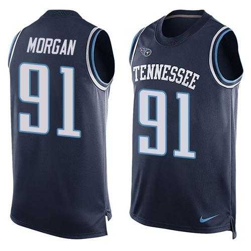 Nike Tennessee Titans #91 Derrick Morgan Navy Blue Team Color Men's Stitched NFL Limited Tank Top Jersey