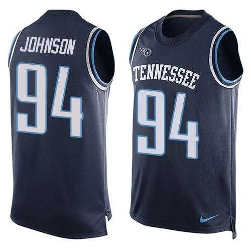 Nike Tennessee Titans #94 Austin Johnson Navy Blue Team Color Men's Stitched NFL Limited Tank Top Jersey