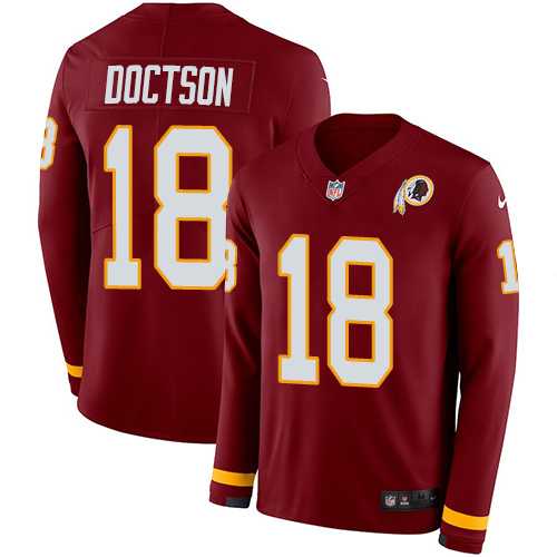 Nike Washington Redskins #18 Josh Doctson Burgundy Red Team Color Men's Stitched NFL Limited Therma Long Sleeve Jersey