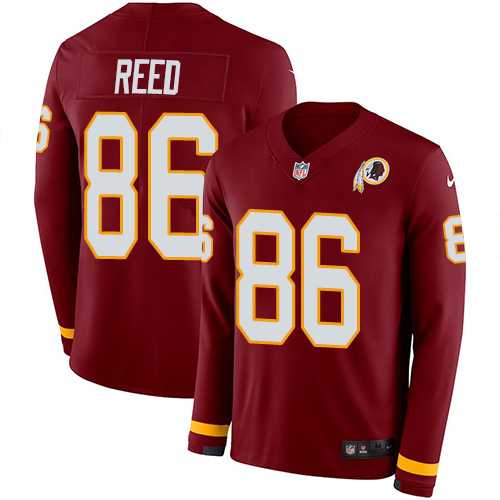 Nike Washington Redskins #86 Jordan Reed Burgundy Red Team Color Men's Stitched NFL Limited Therma Long Sleeve Jersey