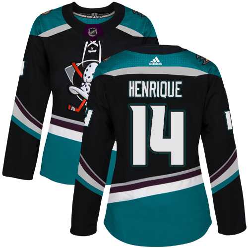 Women's Adidas Anaheim Ducks #14 Adam Henrique Black Teal Alternate Authentic Stitched NHL Jersey