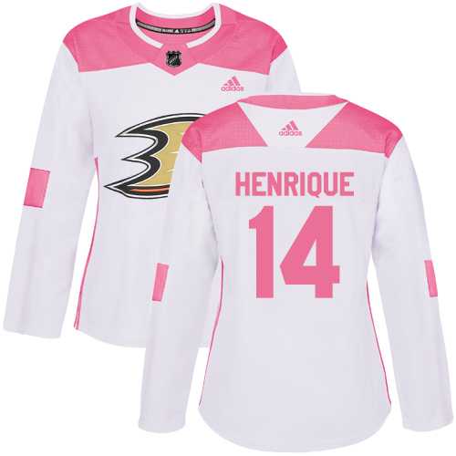 Women's Adidas Anaheim Ducks #14 Adam Henrique White Pink Authentic Fashion Stitched NHL Jersey