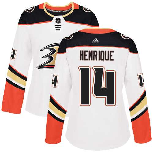 Women's Adidas Anaheim Ducks #14 Adam Henrique White Road Authentic Stitched NHL Jersey