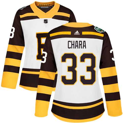 Women's Adidas Boston Bruins #33 Zdeno Chara White Authentic 2019 Winter Classic Stitched NHL Jersey