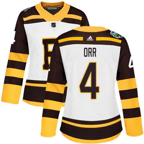 Women's Adidas Boston Bruins #4 Bobby Orr White Authentic 2019 Winter Classic Stitched NHL Jersey