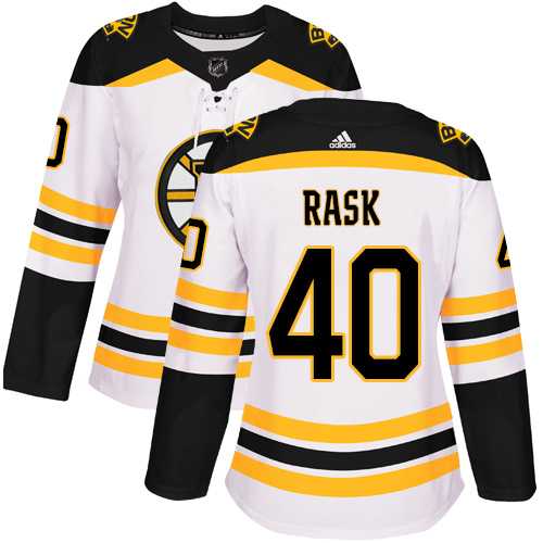 Women's Adidas Boston Bruins #40 Tuukka Rask White Road Authentic Stitched NHL Jersey