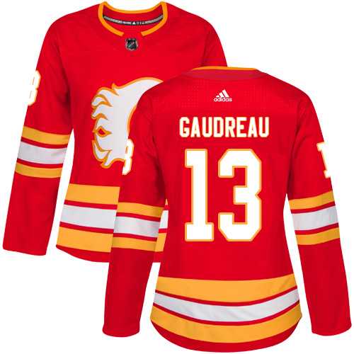 Women's Adidas Calgary Flames #13 Johnny Gaudreau Red Alternate Authentic Stitched NHL Jersey
