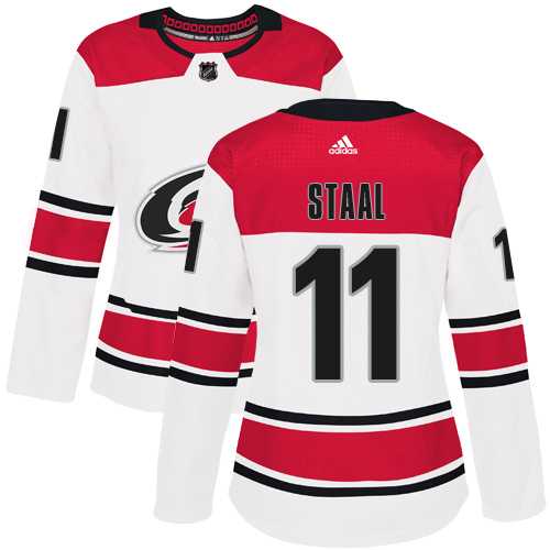 Women's Adidas Carolina Hurricanes #11 Jordan Staal White Road Authentic Stitched NHL Jersey