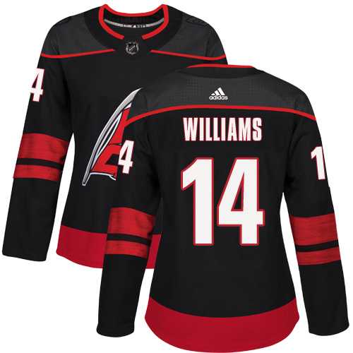 Women's Adidas Carolina Hurricanes #14 Justin Williams Black Alternate Authentic Stitched NHL Jersey