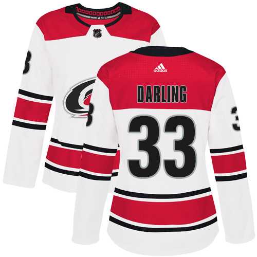Women's Adidas Carolina Hurricanes #33 Scott Darling White Road Authentic Stitched NHL Jersey
