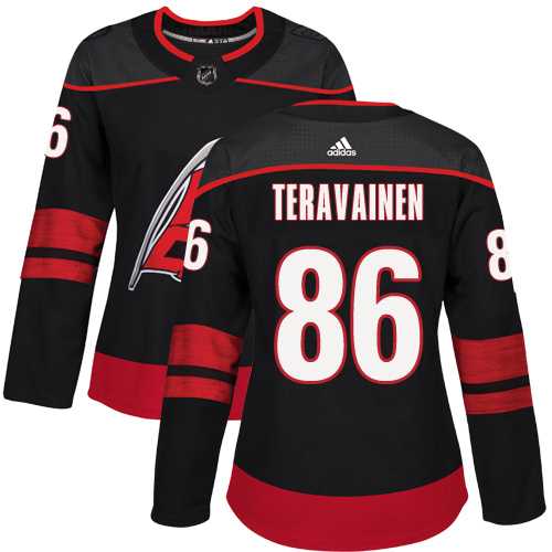 Women's Adidas Carolina Hurricanes #86 Teuvo Teravainen Black Alternate Authentic Stitched NHL Jersey