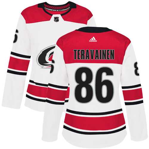 Women's Adidas Carolina Hurricanes #86 Teuvo Teravainen White Road Authentic Stitched NHL Jersey