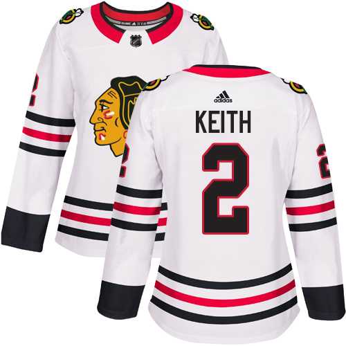Women's Adidas Chicago Blackhawks #2 Duncan Keith White Road Authentic Stitched NHL Jersey