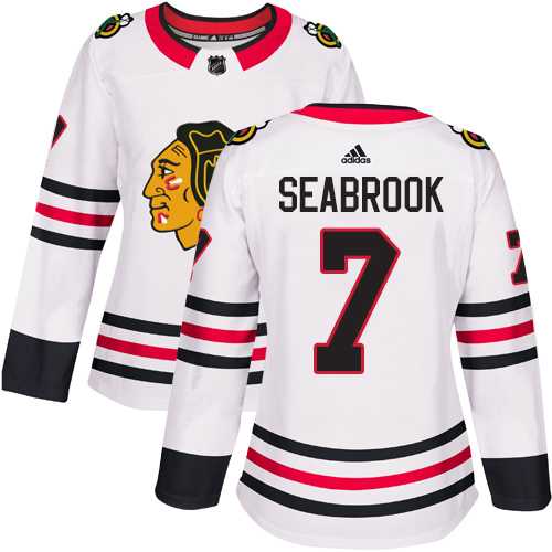 Women's Adidas Chicago Blackhawks #7 Brent Seabrook White Road Authentic Stitched NHL Jersey