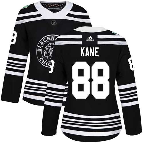 Women's Adidas Chicago Blackhawks #88 Patrick Kane Black Authentic 2019 Winter Classic Stitched NHL Jersey