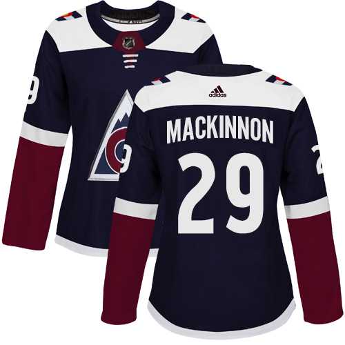 Women's Adidas Colorado Avalanche #29 Nathan MacKinnon Navy Alternate Authentic Stitched NHL Jersey