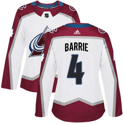 Women's Adidas Colorado Avalanche #4 Tyson Barrie White Road Authentic Stitched NHL Jersey