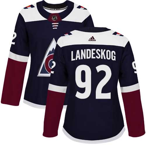 Women's Adidas Colorado Avalanche #92 Gabriel Landeskog Navy Alternate Authentic Stitched NHL Jersey
