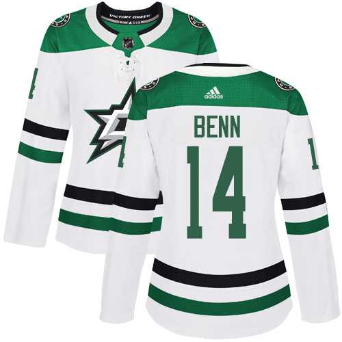 Women's Adidas Dallas Stars #14 Jamie Benn White Road Authentic Stitched NHL Jersey