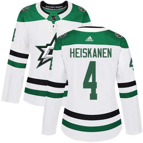 Women's Adidas Dallas Stars #4 Miro Heiskanen White Road Authentic Stitched NHL Jersey