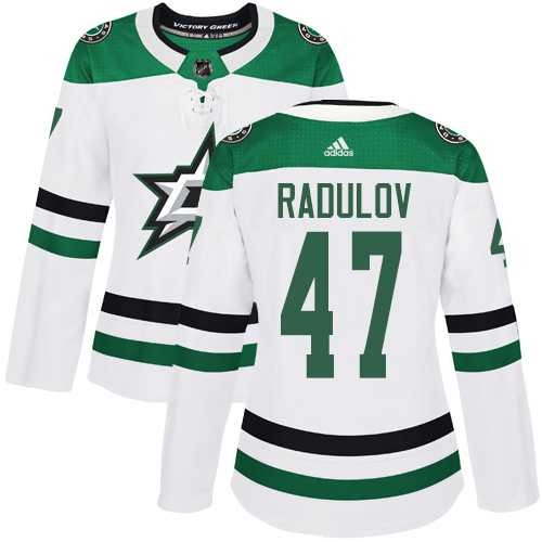 Women's Adidas Dallas Stars #47 Alexander Radulov White Road Authentic Stitched NHL Jersey