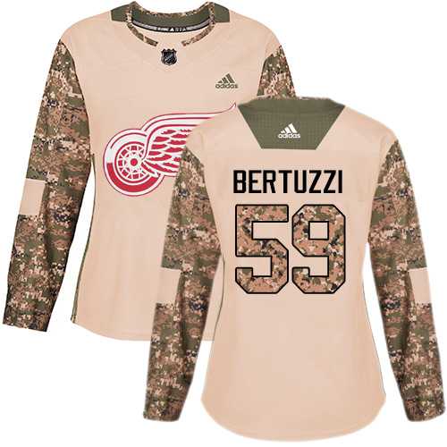 Women's Adidas Detroit Red Wings #59 Tyler Bertuzzi Camo Authentic 2017 Veterans Day Stitched NHL Jersey
