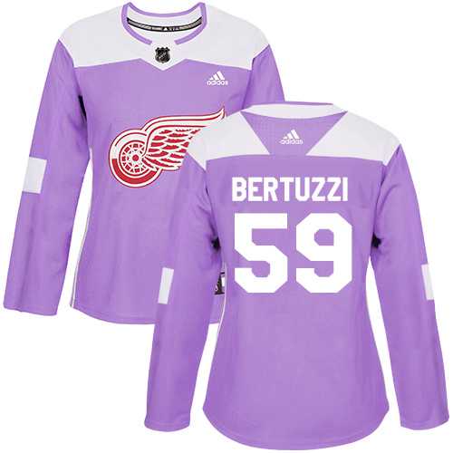 Women's Adidas Detroit Red Wings #59 Tyler Bertuzzi Purple Authentic Fights Cancer Stitched NHL Jersey