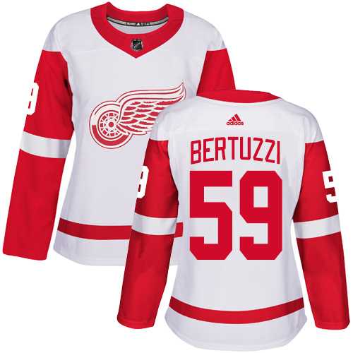 Women's Adidas Detroit Red Wings #59 Tyler Bertuzzi White Road Authentic Stitched NHL Jersey