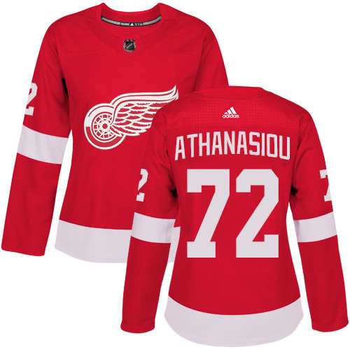 Women's Adidas Detroit Red Wings #72 Andreas Athanasiou Red Home Authentic Stitched NHL Jersey