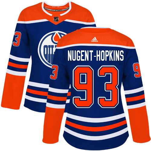 Women's Adidas Edmonton Oilers #93 Ryan Nugent-Hopkins Royal Alternate Authentic Stitched NHL Jersey