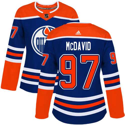 Women's Adidas Edmonton Oilers #97 Connor McDavid Royal Alternate Authentic Stitched NHL Jersey