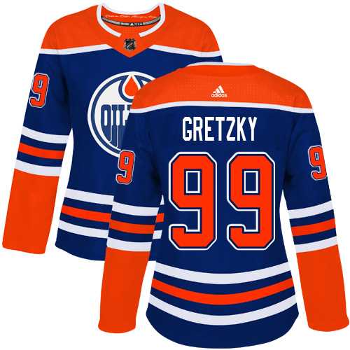 Women's Adidas Edmonton Oilers #99 Wayne Gretzky Royal Alternate Authentic Stitched NHL Jersey
