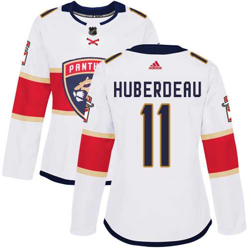 Women's Adidas Florida Panthers #11 Jonathan Huberdeau White Road Authentic Stitched NHL Jersey