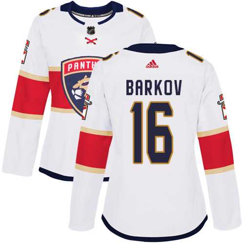 Women's Adidas Florida Panthers #16 Aleksander Barkov White Road Authentic Stitched NHL Jersey