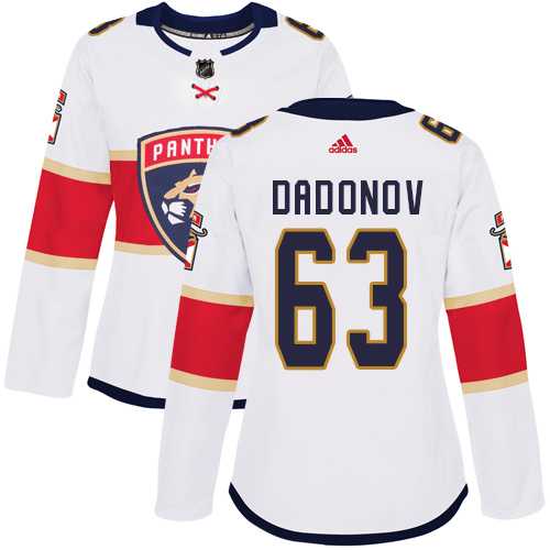 Women's Adidas Florida Panthers #63 Evgenii Dadonov White Road Authentic Stitched NHL Jersey