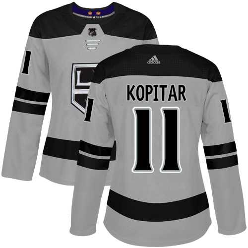 Women's Adidas Los Angeles Kings #11 Anze Kopitar Gray Alternate Authentic Stitched NHL Jersey