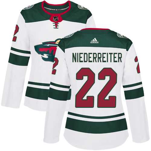 Women's Adidas Minnesota Wild #22 Nino Niederreiter White Road Authentic Stitched NHL Jersey