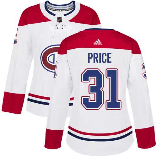 Women's Adidas Montreal Canadiens #31 Carey Price White Road Authentic Stitched NHL Jersey