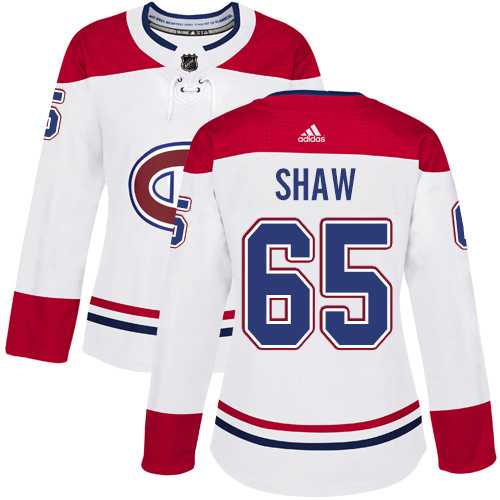Women's Adidas Montreal Canadiens #65 Andrew Shaw White Road Authentic Stitched NHL Jersey