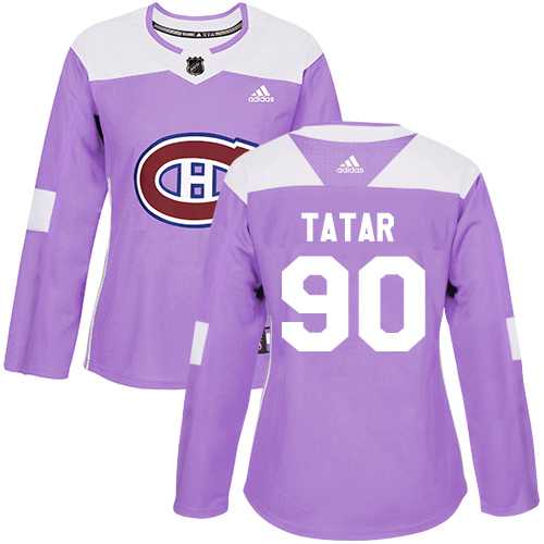 Women's Adidas Montreal Canadiens #90 Tomas Tatar Purple Authentic Fights Cancer Stitched NHL Jersey