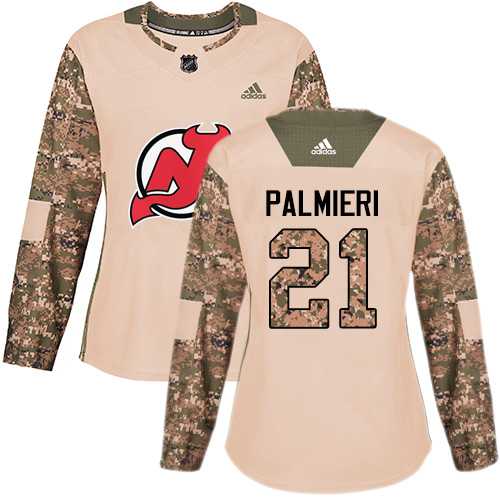 Women's Adidas New Jersey Devils #21 Kyle Palmieri Camo Authentic 2017 Veterans Day Stitched NHL Jersey