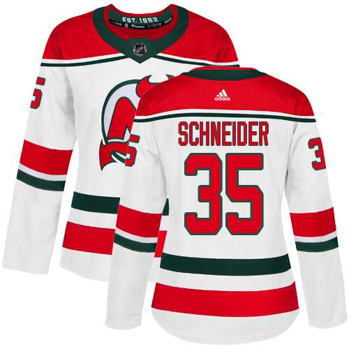 Women's Adidas New Jersey Devils #35 Cory Schneider White Alternate Authentic Stitched NHL Jersey