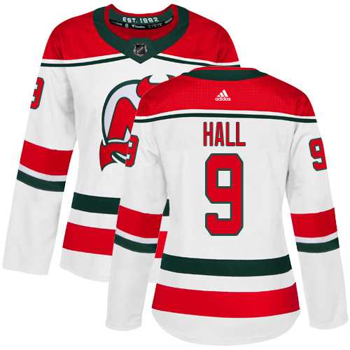 Women's Adidas New Jersey Devils #9 Taylor Hall White Alternate Authentic Stitched NHL Jersey