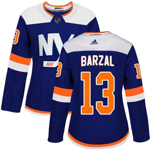 Women's Adidas New York Islanders #13 Mathew Barzal Blue Alternate Authentic Stitched NHL Jersey