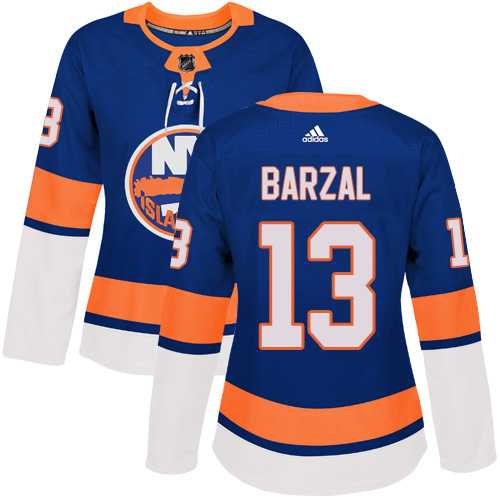 Women's Adidas New York Islanders #13 Mathew Barzal Royal Blue Home Authentic Stitched NHL Jersey